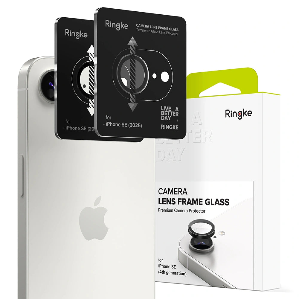 Ringke iPhone 16e Lens Frame Glass Αντιχαρακτικό Γυαλί για την Κάμερα - 2 Τεμάχια - Black