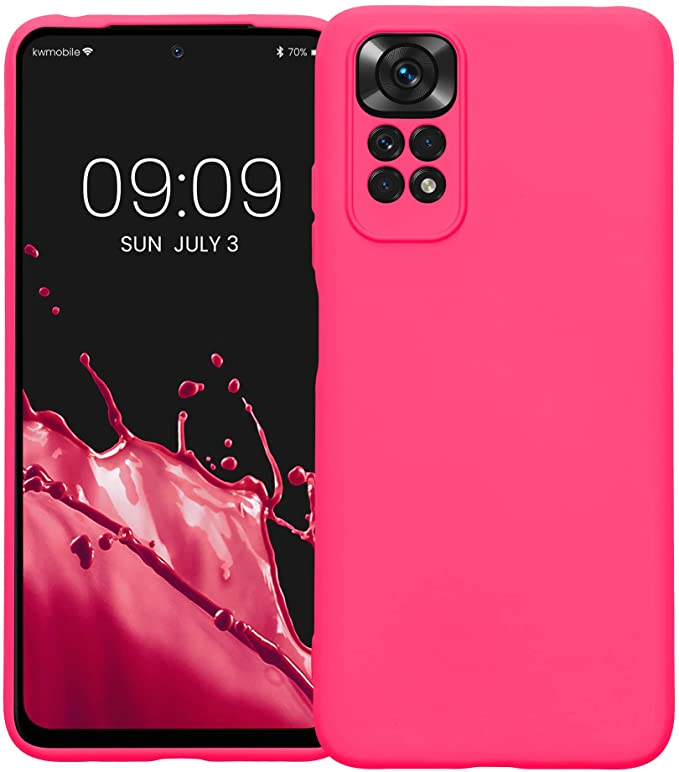 KW Xiaomi Redmi Note 11 / Redmi Note 11S Θήκη Σιλικόνης Rubberized TPU - Neon Pink - 57918.77
