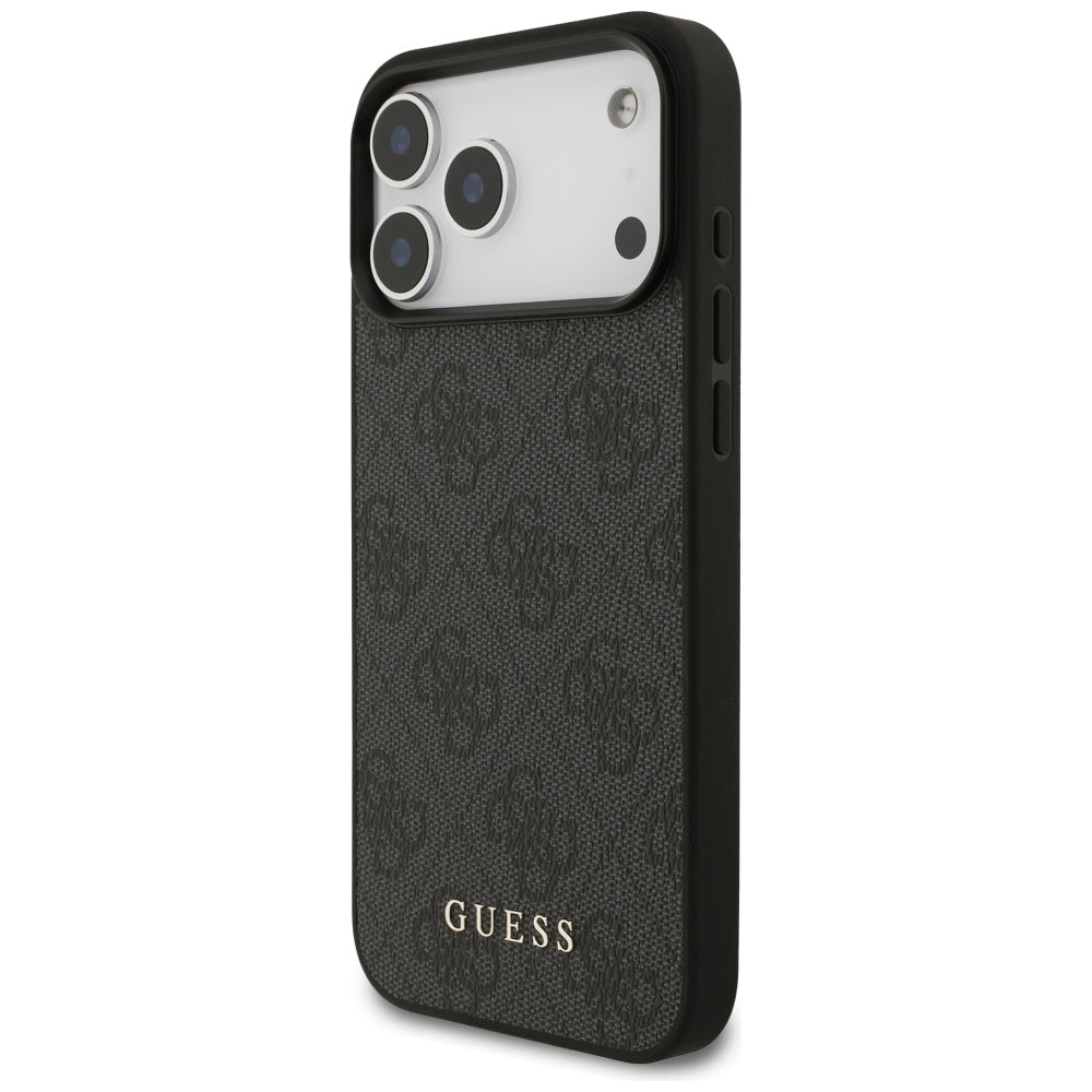 Guess iPhone 17 Pro Max - 4G Classic - Σκληρή Θήκη με Πλαίσιο Σιλικόνης και Επένδυση Συνθετικού Δέρματος - Black - GUHCP17XG4GFGR