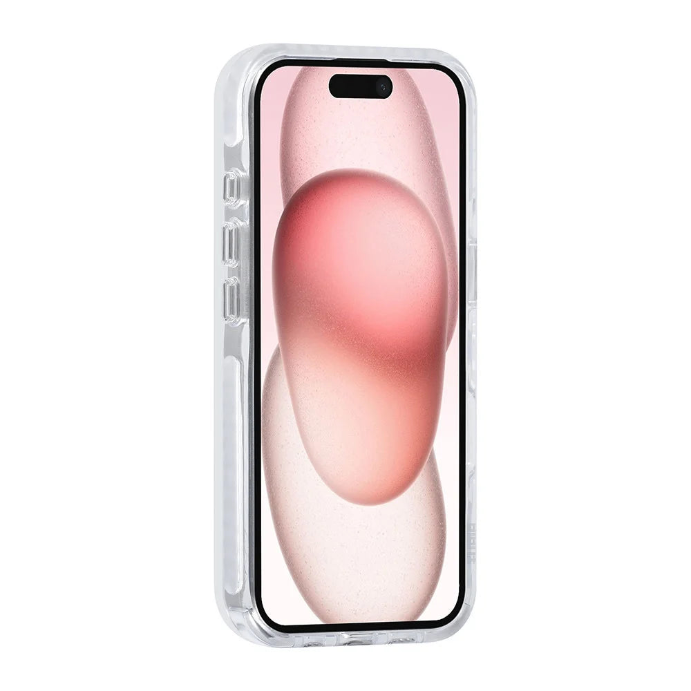 Tuniq iPhone 16 - MagSafe Σκληρή Θήκη με Πλαίσιο Σιλικόνης και Λουράκι - Διάφανη / White