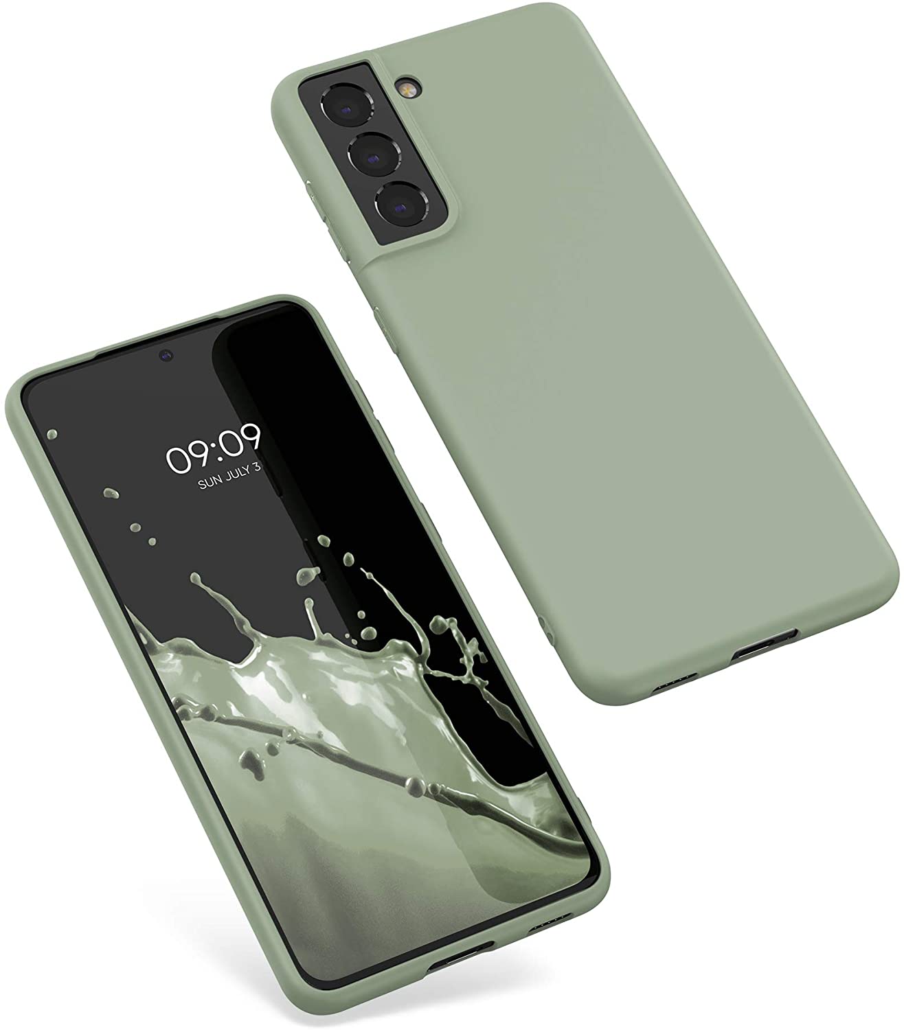 KW Samsung Galaxy S21 Θήκη Σιλικόνης TPU - Grey Green - 54055.172