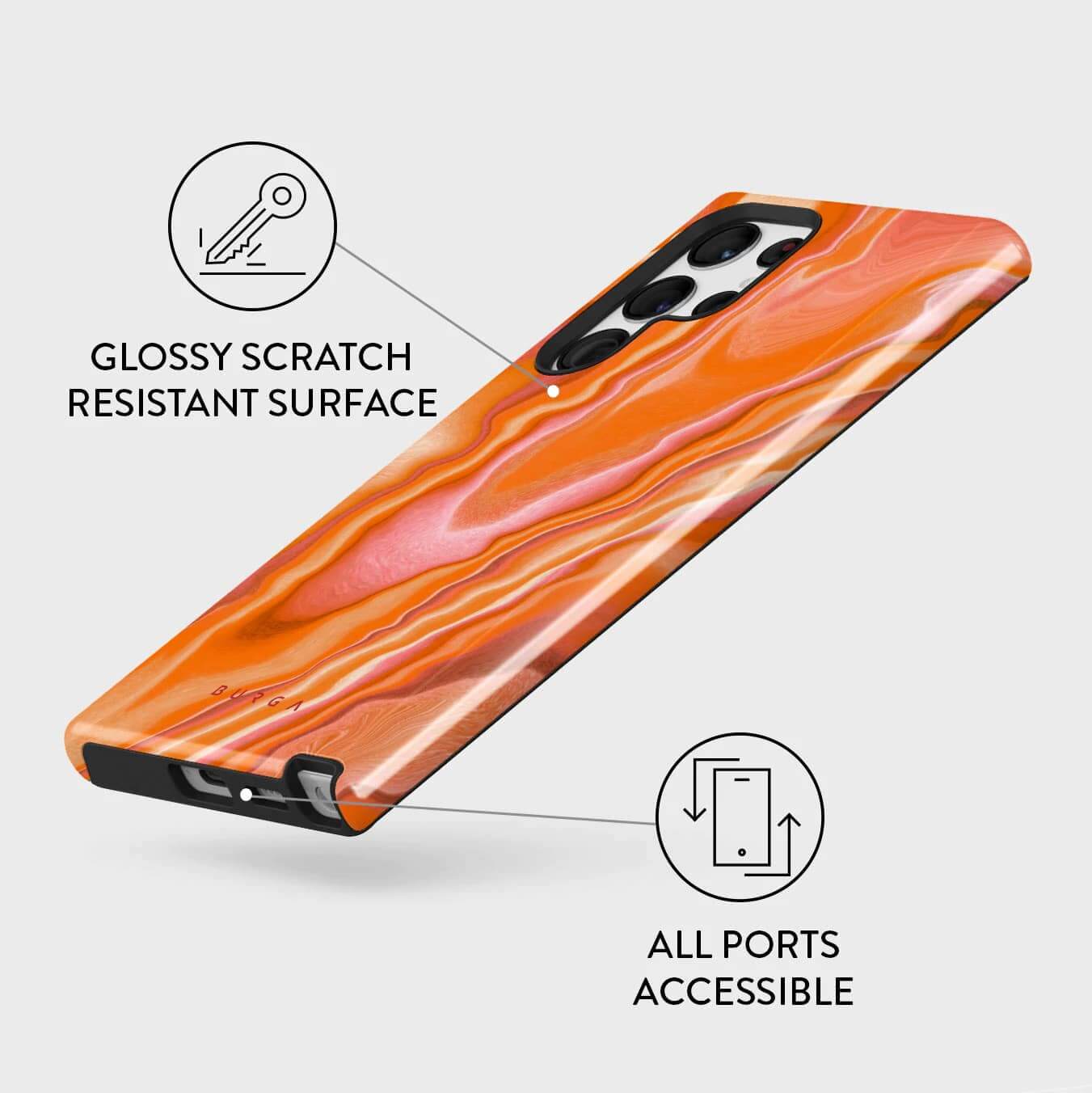 Burga Samsung Galaxy S22 Ultra Fashion Tough Σκληρή Θήκη - Retro Glow