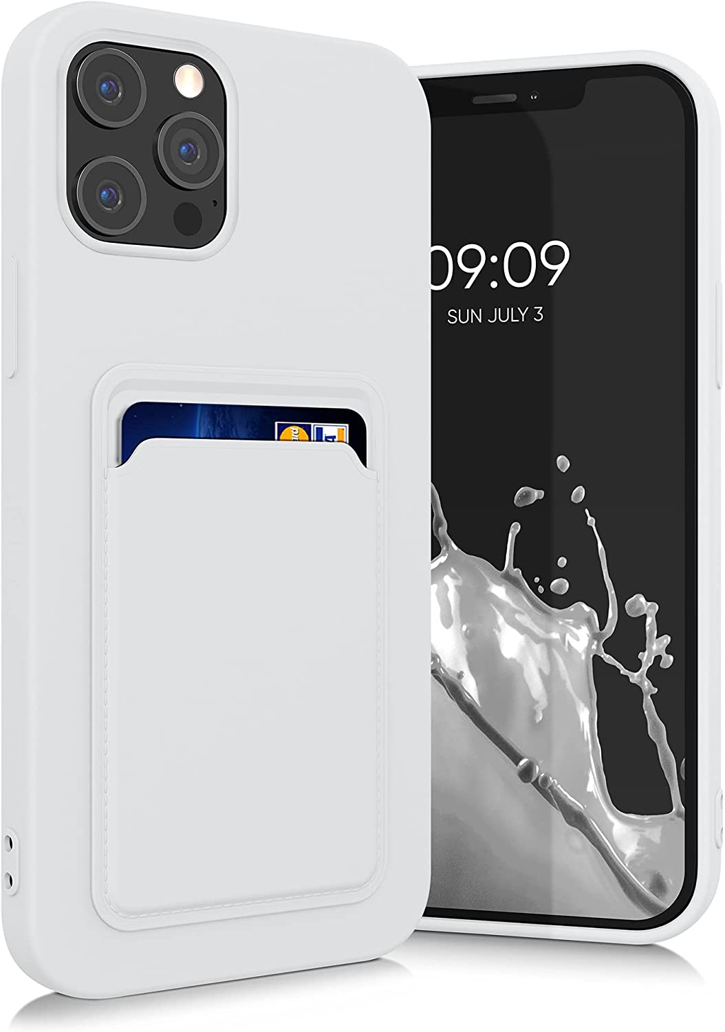 KW iPhone 12 Pro Max Θήκη Σιλικόνης TPU με Υποδοχή για Κάρτα - White - 55113.02