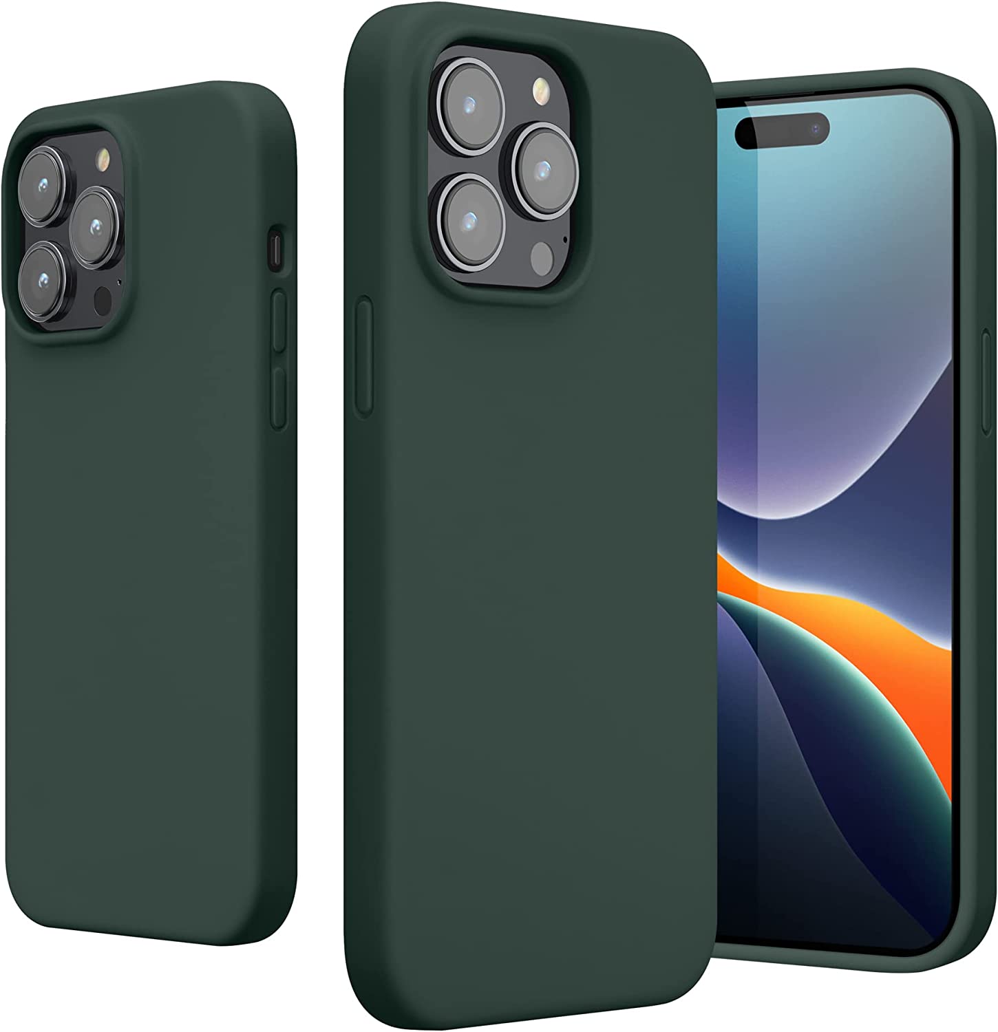 KW iPhone 14 Pro Max Θήκη Σιλικόνης Rubberized TPU - Blue Green - 59074.171
