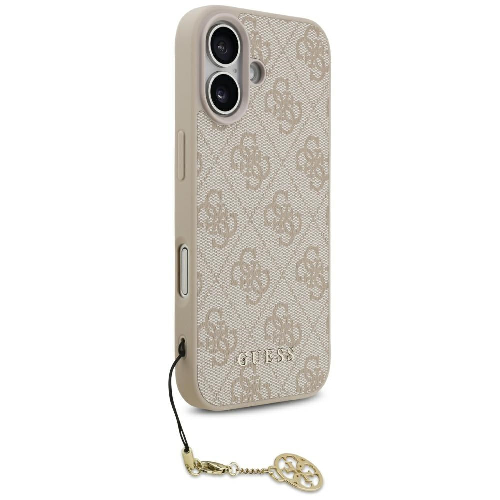 Guess iPhone 17 - 4G Charms Collection MagSafe - Θήκη με Επένδυση Συνθετικού Δέρματος - Pink - GUHMP17SGF4GCP