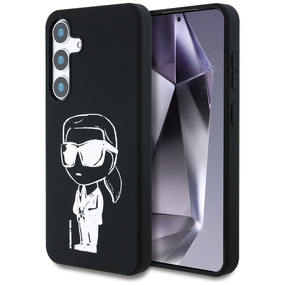 Karl Lagerfeld Samsung Galaxy S25 - Silicone Graffiti Ikonik Printed Logo - Σκληρή Θήκη Σιλικόνης με MagSafe - Black - KLHMS25SPNYKGRTK