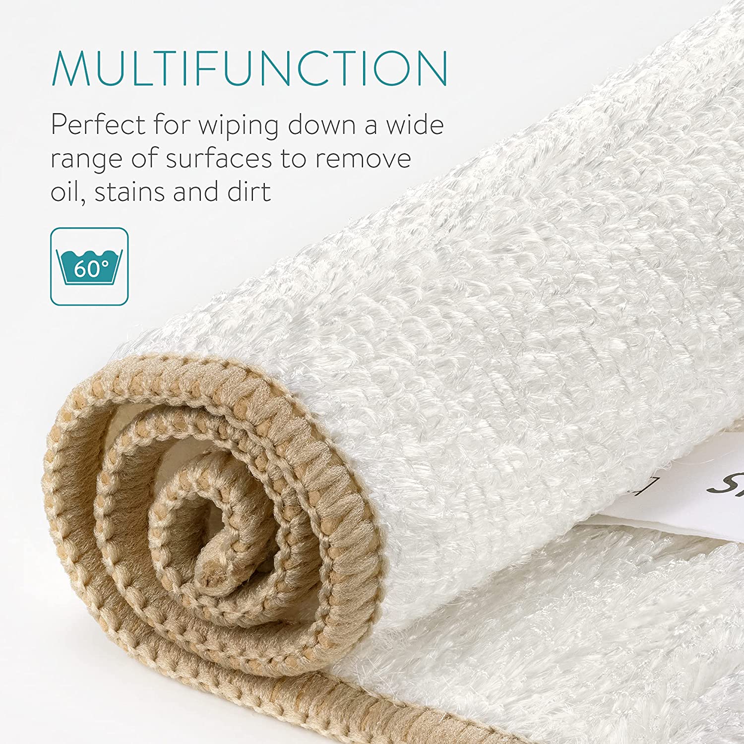 Navaris Σετ με 5 Πετσέτες Καθαρισμού από Μπαμπού - White - 51111.05