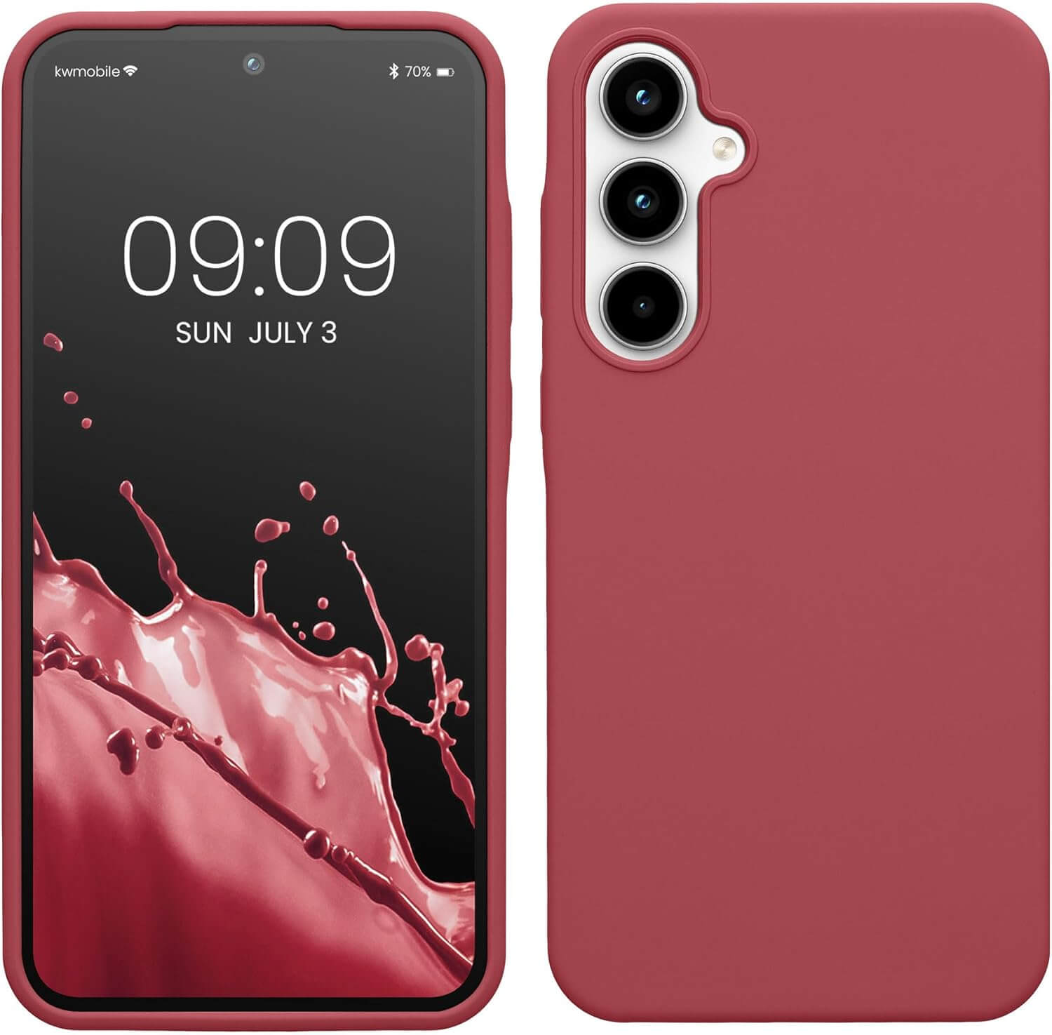 KW Samsung Galaxy A35 5G Θήκη Σιλικόνης Rubberized TPU - Dark Rose