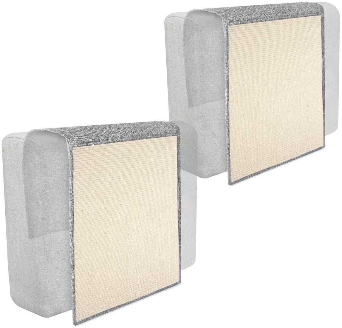 Navaris Cat Scratch Mats Sofa Shield Σετ με 2 Προστατευτικά Καναπέ από Γρατζουνιές Γάτας - 130 x 45 cm - Light Grey / White - 46354.25.02