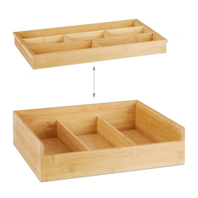 Relaxdays Κουτί Αποθήκευσης από Bamboo - Natural - 4052025246013