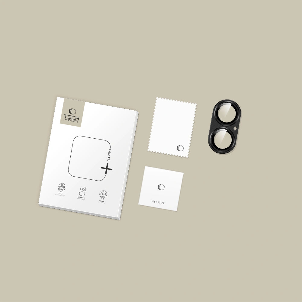 Tech-Protect iPhone 17 Camfull Fit+ Προστατευτικό για την Κάμερα με Αντιχαρακτικό Γυαλί - Black