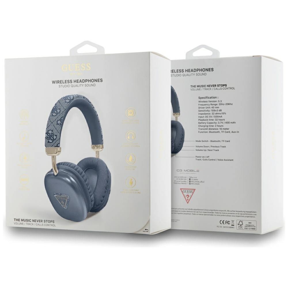 Guess Over-Ear 4G Triangle Logo - Ασύρματα Bluetooth Ακουστικά - Blue