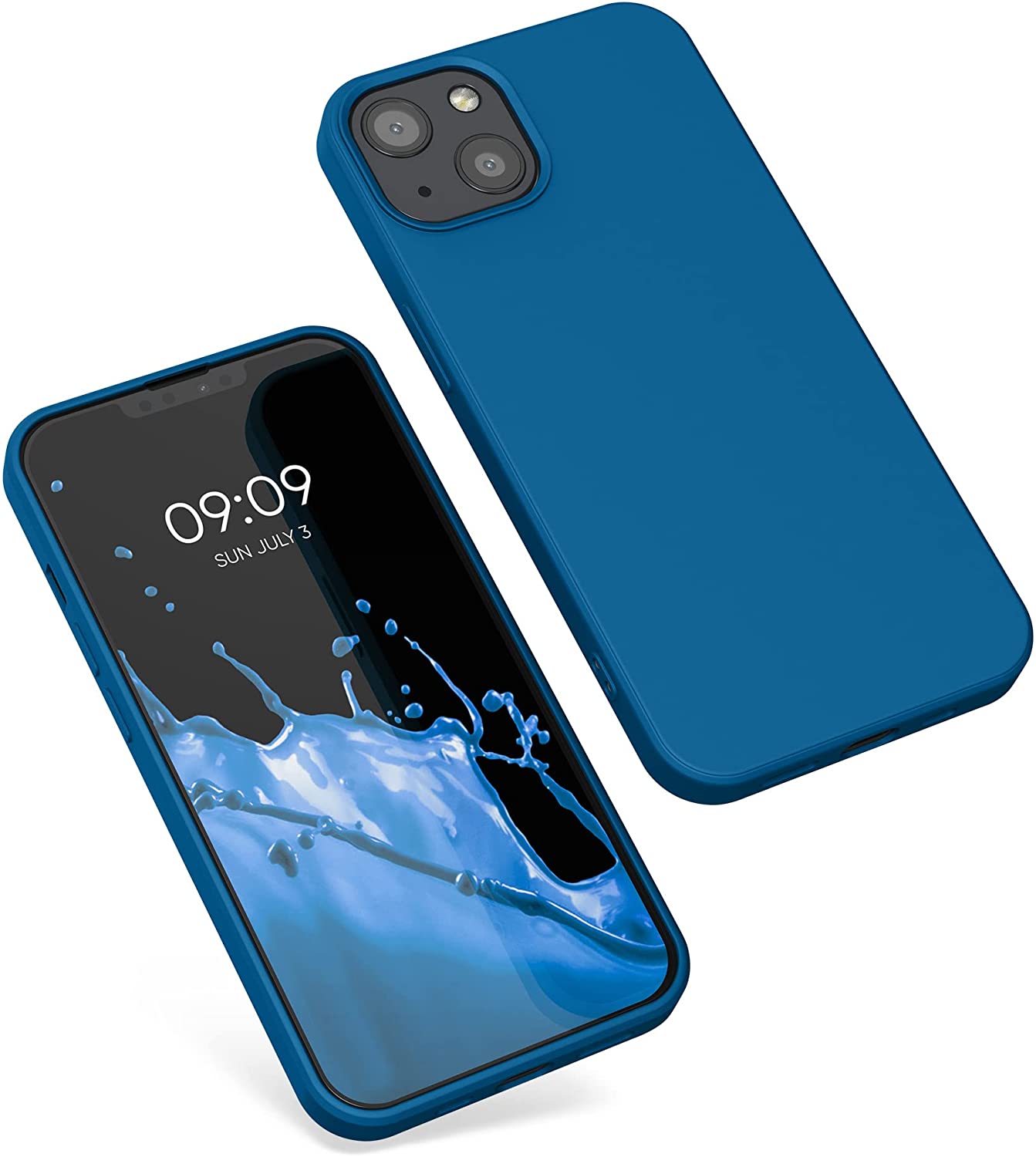 KW iPhone 13 Θήκη Σιλικόνης Rubberized TPU - Blue Reef - 55948.228