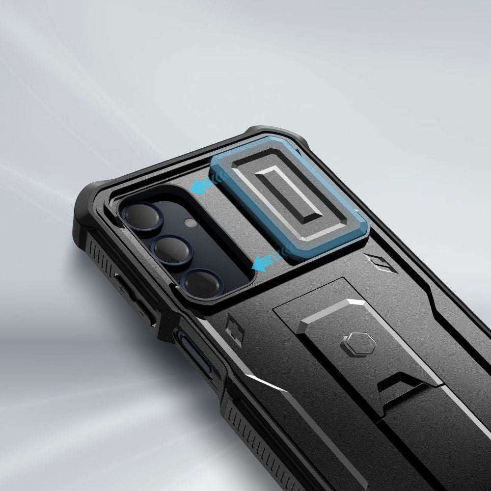 Tech-Protect Samsung Galaxy A16 4G / A16 5G Kevlar Cam+ Θήκη 360 Full Body με Προστασία για την Οθόνη και την Κάμερα και Stand - Black