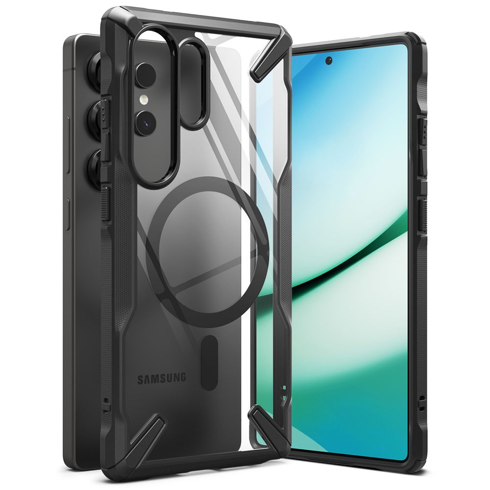 Ringke Samsung Galaxy S25 Ultra Fusion X MagSafe Σκληρή Θήκη με Πλαίσιο Σιλικόνης και MagSafe - Black / Διάφανη