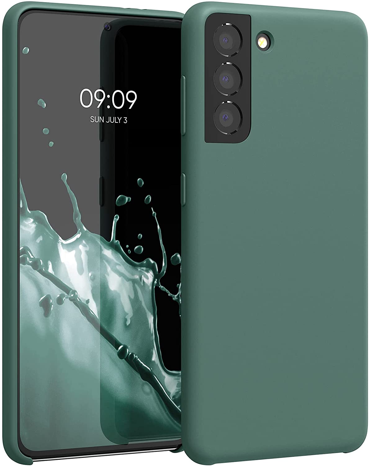 KW Samsung Galaxy S21 Θήκη Σιλικόνης Rubber TPU - Forest Green - 54056.166