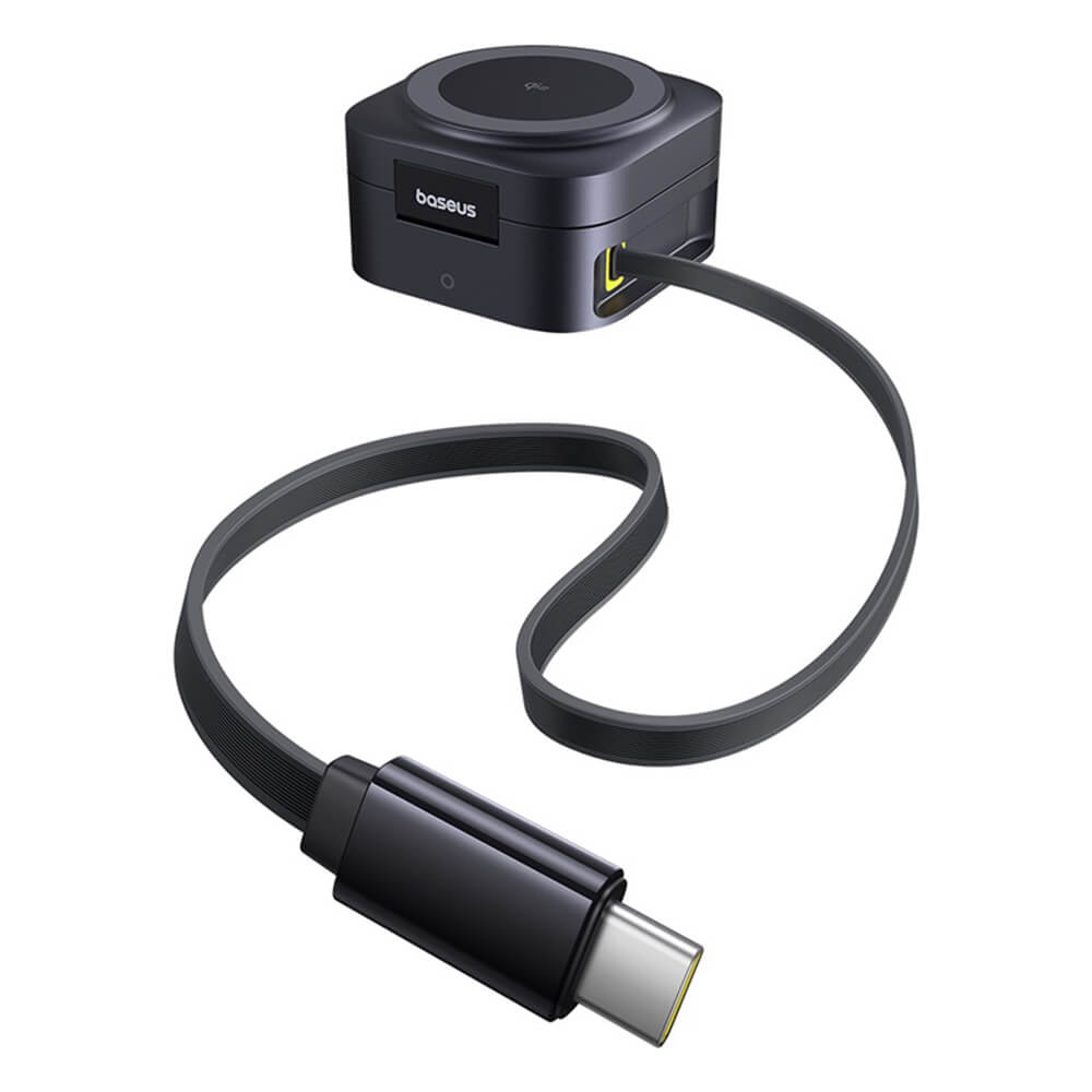 Baseus 2in1 PicoGo Ασύρματος Μαγνητικός Φορτιστής MagSafe 15W με 1 Θύρα Type-C και Καλώδιο Type-C to Type-C - Black