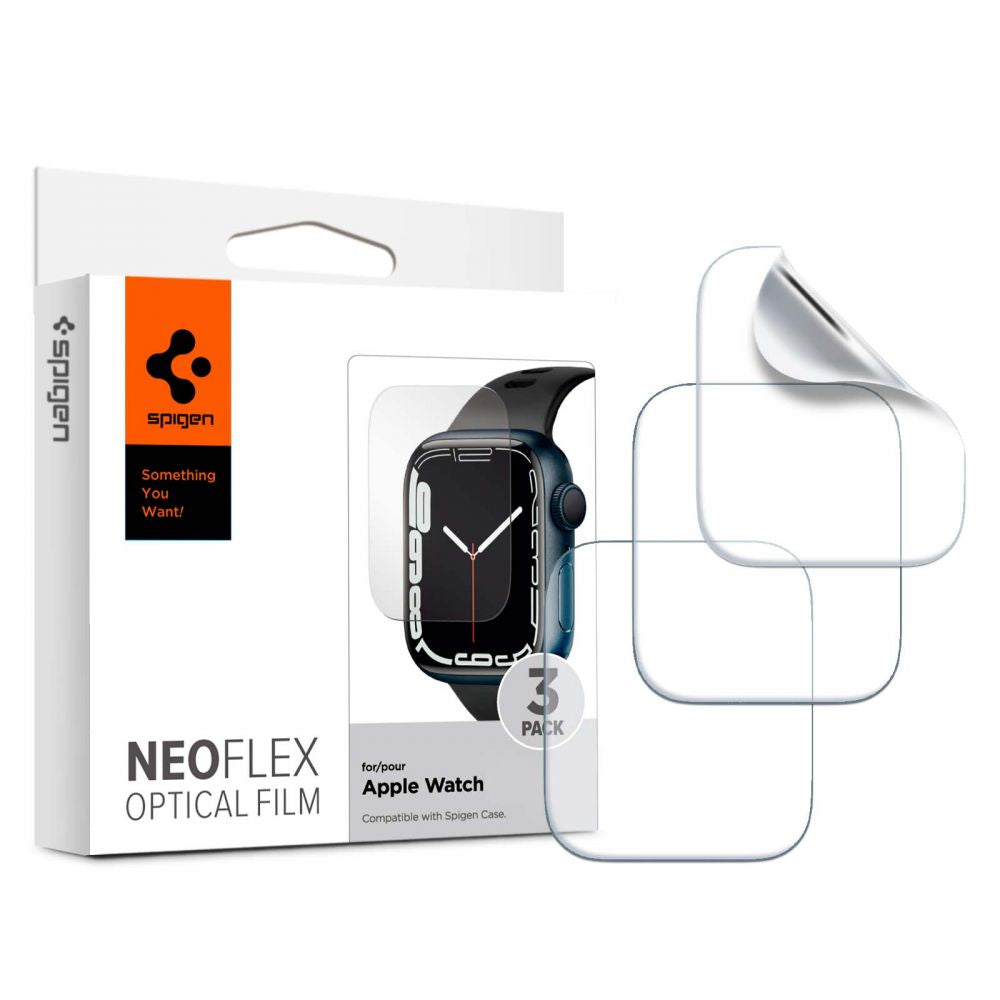 Spigen Προστασία Οθόνης Apple Watch 6/7/8/9 - SE (1/2/3) - 44/45mm - Neo Flex Προστατευτική Μεμβράνη Οθόνης - 3 Τεμάχια - Clear
