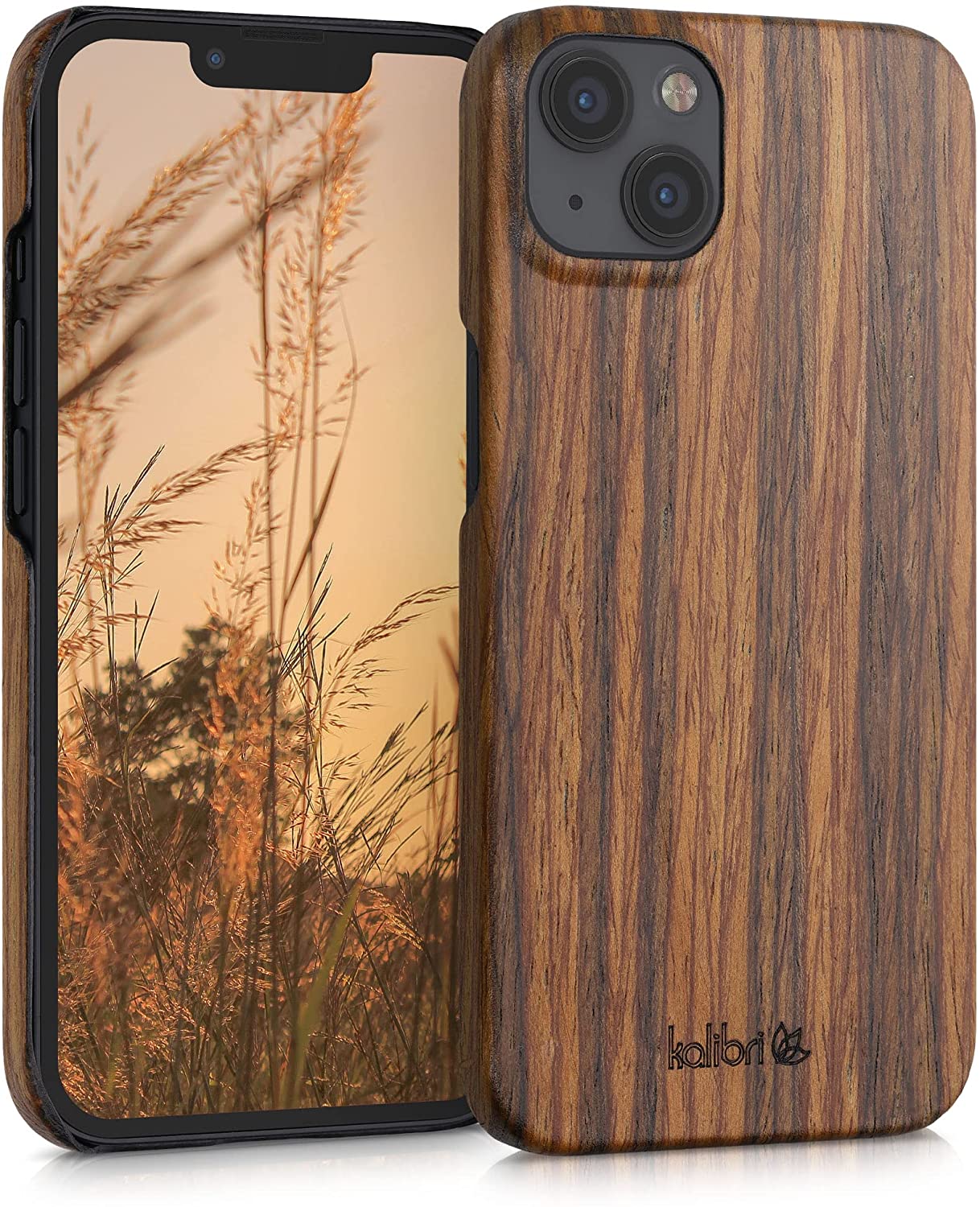Kalibri iPhone 13 Σκληρή Θήκη από Φυσικό Ξύλο - Brown - 56406.05