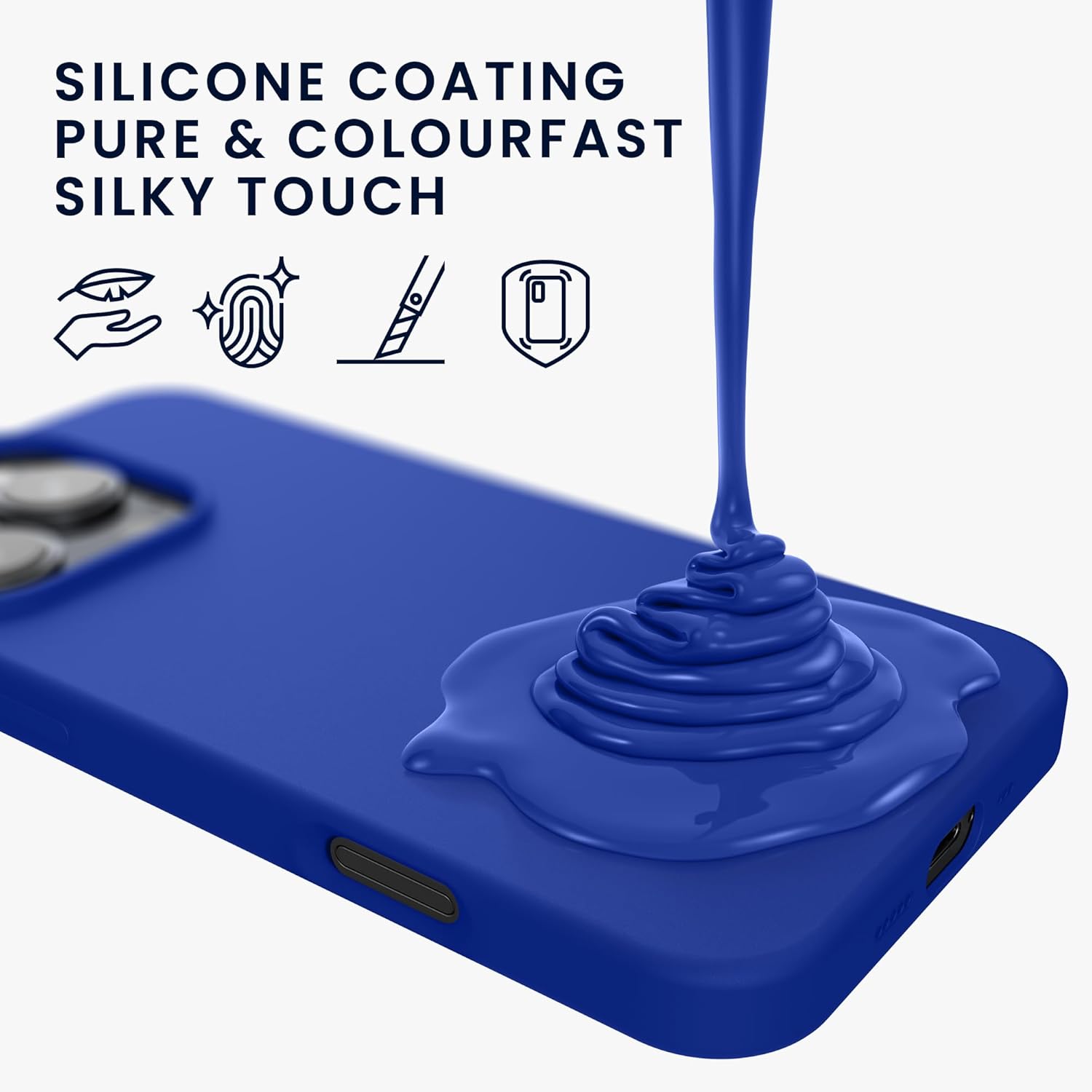 KW iPhone 16 Pro Θήκη Σιλικόνης Rubberized TPU - Baltic Blue