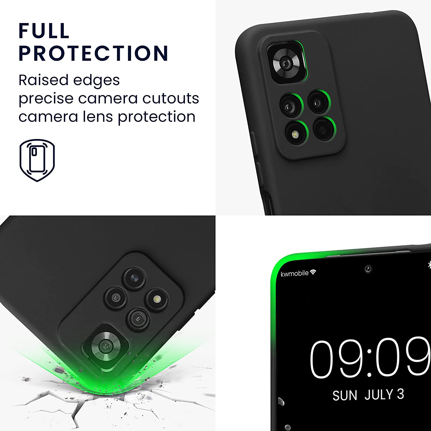 KW Xiaomi Redmi Note 11 Pro+ 5G Θήκη Σιλικόνης Rubberized TPU - Black Matte - 58097.47