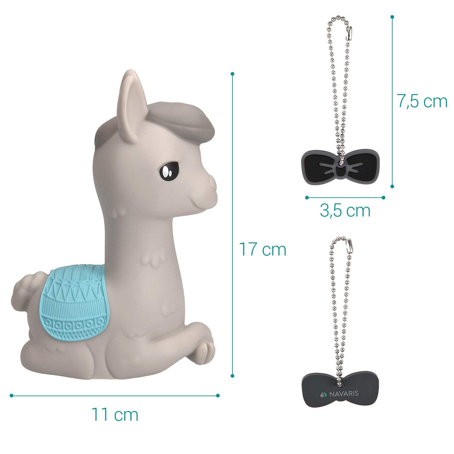 Navaris Alpaca LED Night Light RGB - Παιδικό Νυχτερινό Φως με Αλλαγή Χρωμάτων - Grey / Light Blue - 44162.25.23