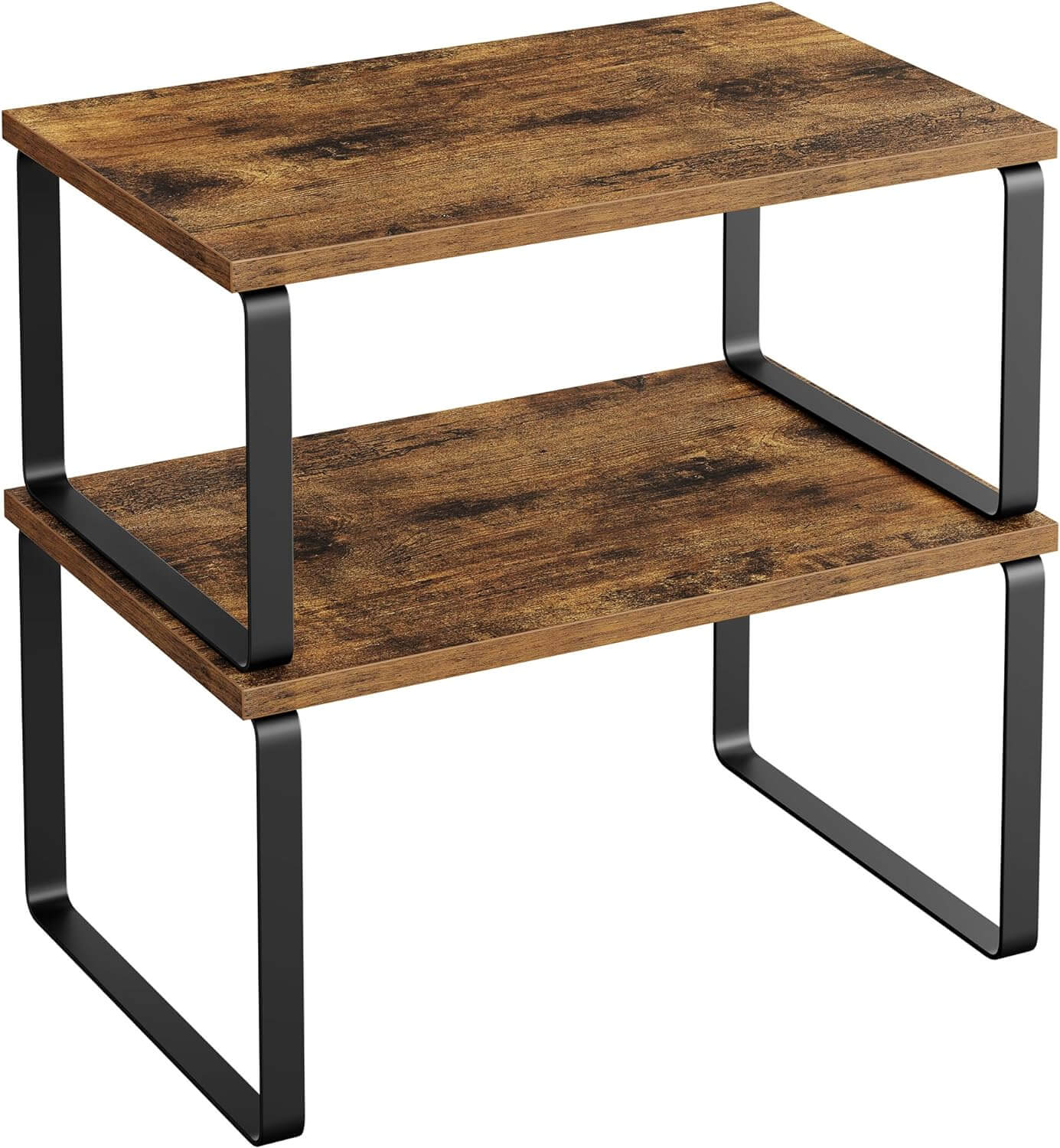 Songmics Σετ με 2 Ξύλινα Ράφια για τον Πάγκο - Ink Black / Vintage Brown - KCS020X01