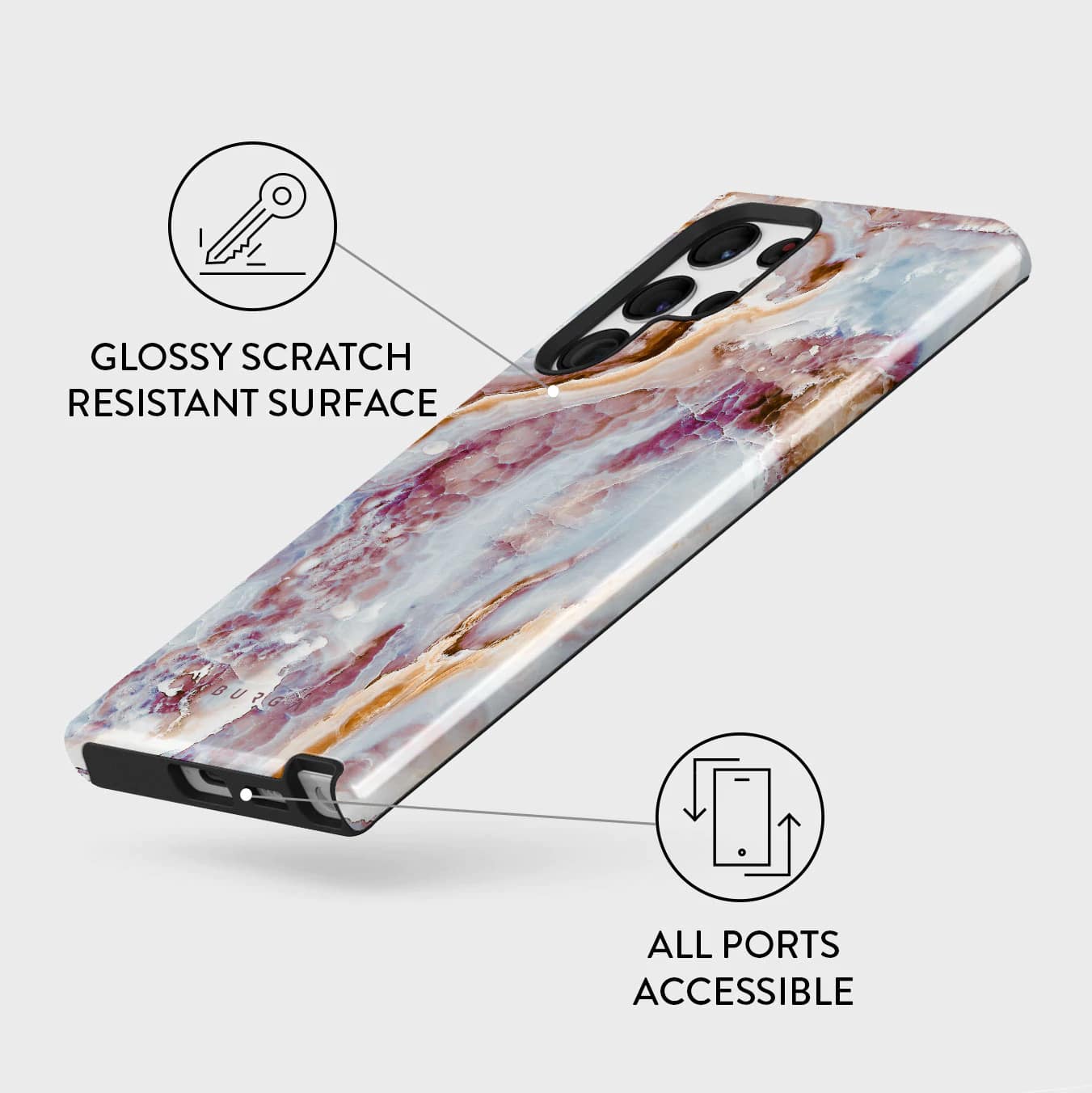 Burga Samsung Galaxy S22 Ultra Fashion Tough Σκληρή Θήκη - Frozen Leaves