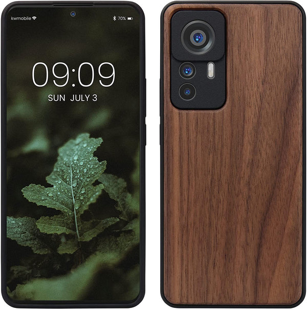 KW Xiaomi 12T / 12T Pro Θήκη από Φυσικό Ξύλο - Dark Brown - 60149.18