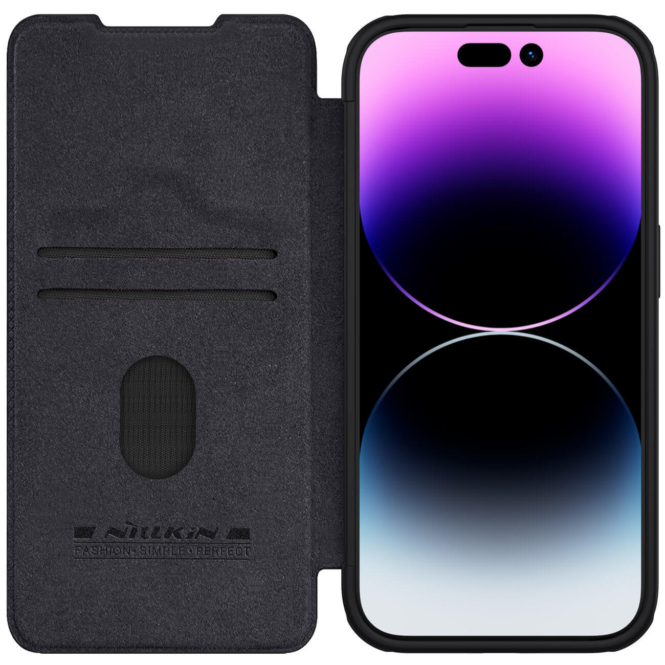 Nillkin iPhone 15 Pro Max Qin Pro Leather Θήκη Βιβλίο με Κάλυμμα για την Κάμερα - Black