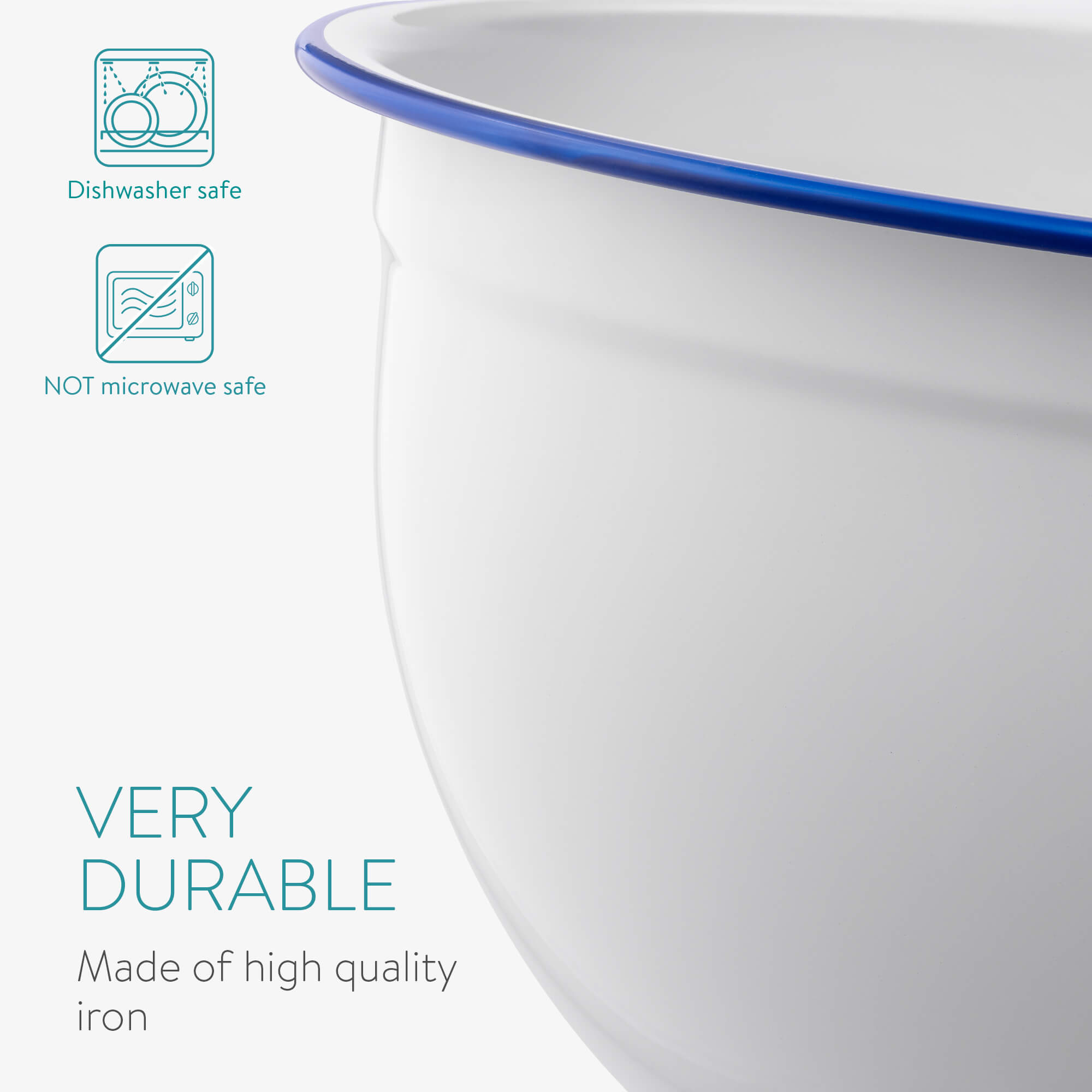 Navaris Σετ με 3 Μπολ για Σαλάτα - White / Blue - 53904.01.03