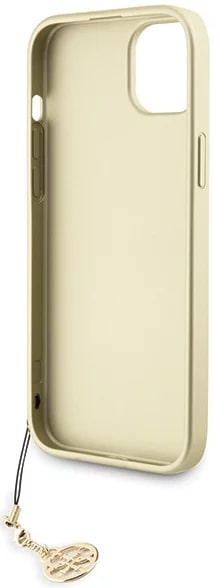 Guess iPhone 15 Plus - 4G Charms Collection Θήκη με Επένδυση Συνθετικού Δέρματος - Grey - GUHCP15MGF4GGR