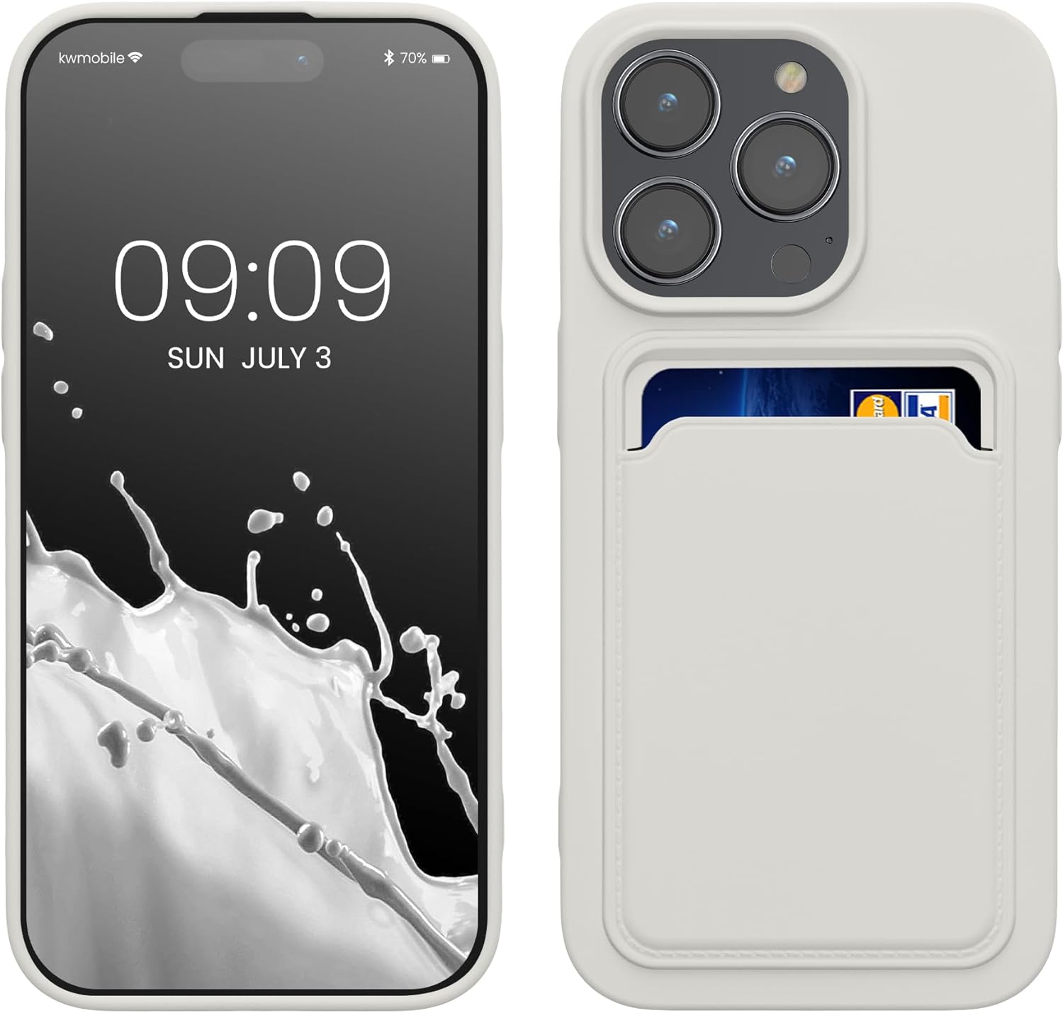 KW iPhone 14 Pro Θήκη Σιλικόνης TPU με Υποδοχή για Κάρτα - White