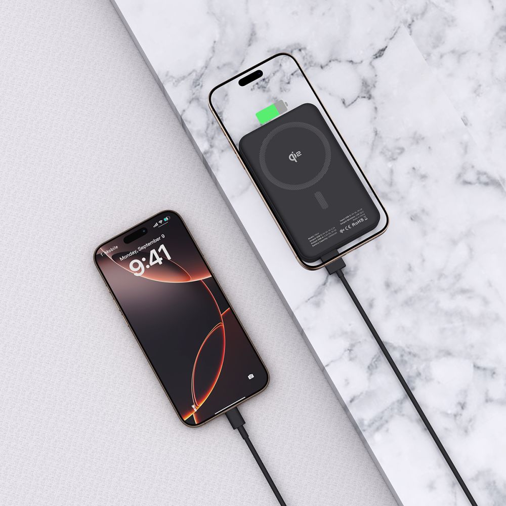 Tech-Protect PB24 Lifemag QI2 MagSafe PowerBank Μαγνητικό PowerBank Κινητού 10000 mAh - Black