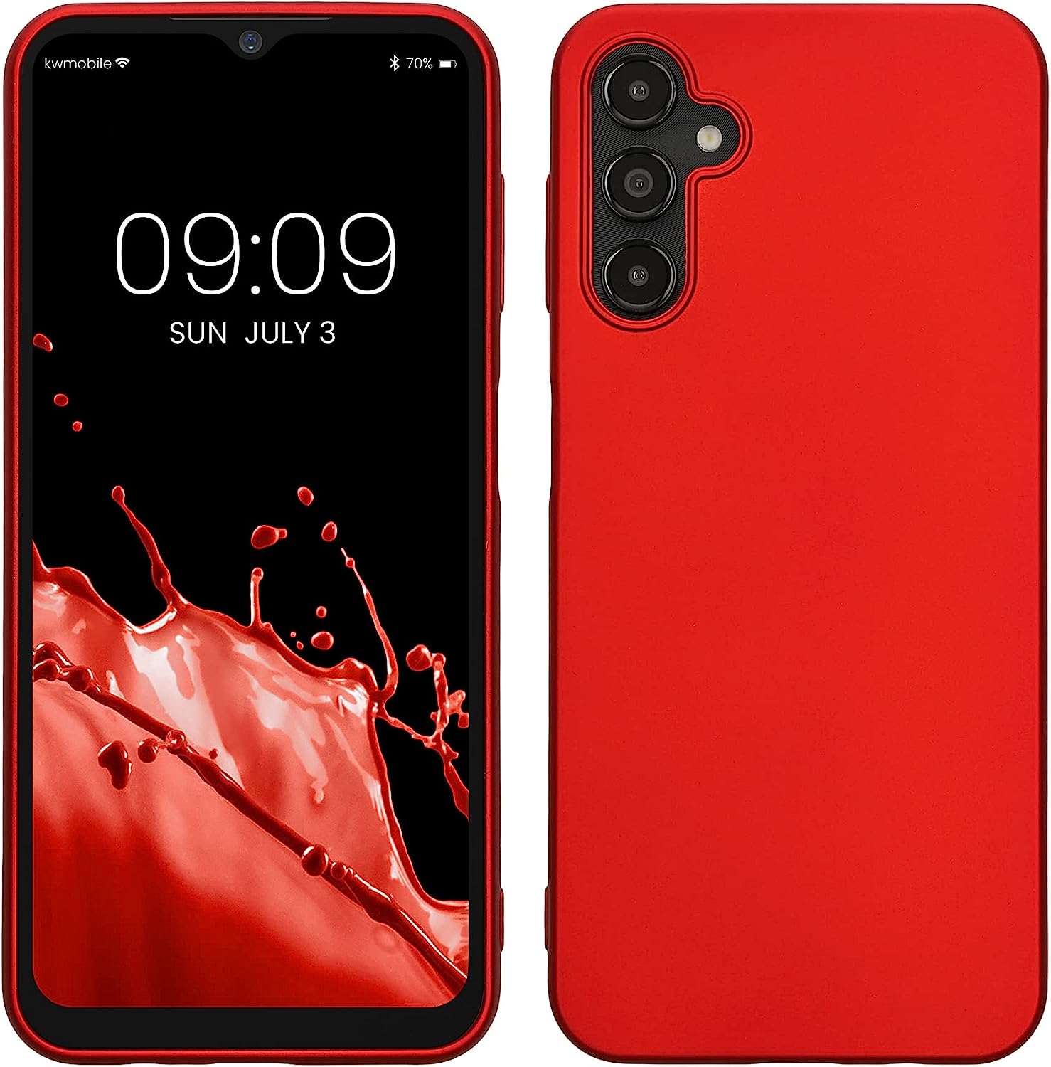 KW Samsung Galaxy A14 5G Θήκη Σιλικόνης TPU - Metallic Dark Red - 61163.36