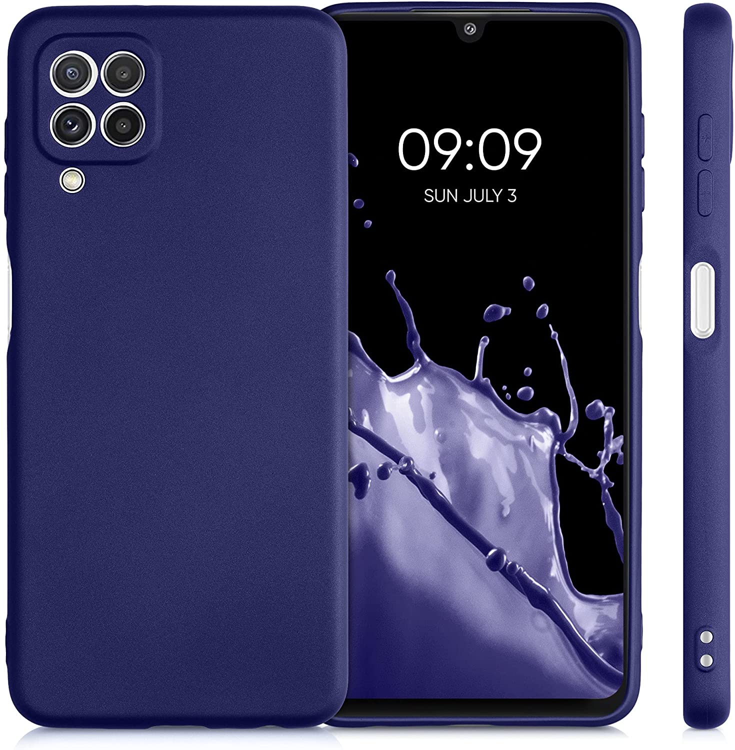KW Samsung Galaxy A22 4G Θήκη Σιλικόνης TPU - Metallic Blue - 55495.64