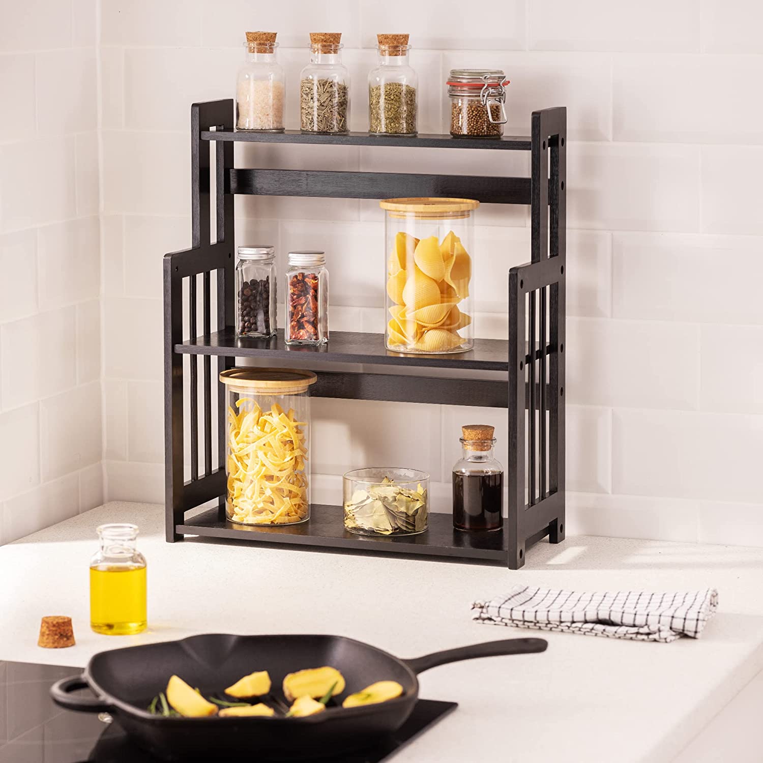 Navaris Bamboo Spice Rack Ξύλινο Ράφι Καρυκευμάτων από Μπαμπού - Black - 50823.02