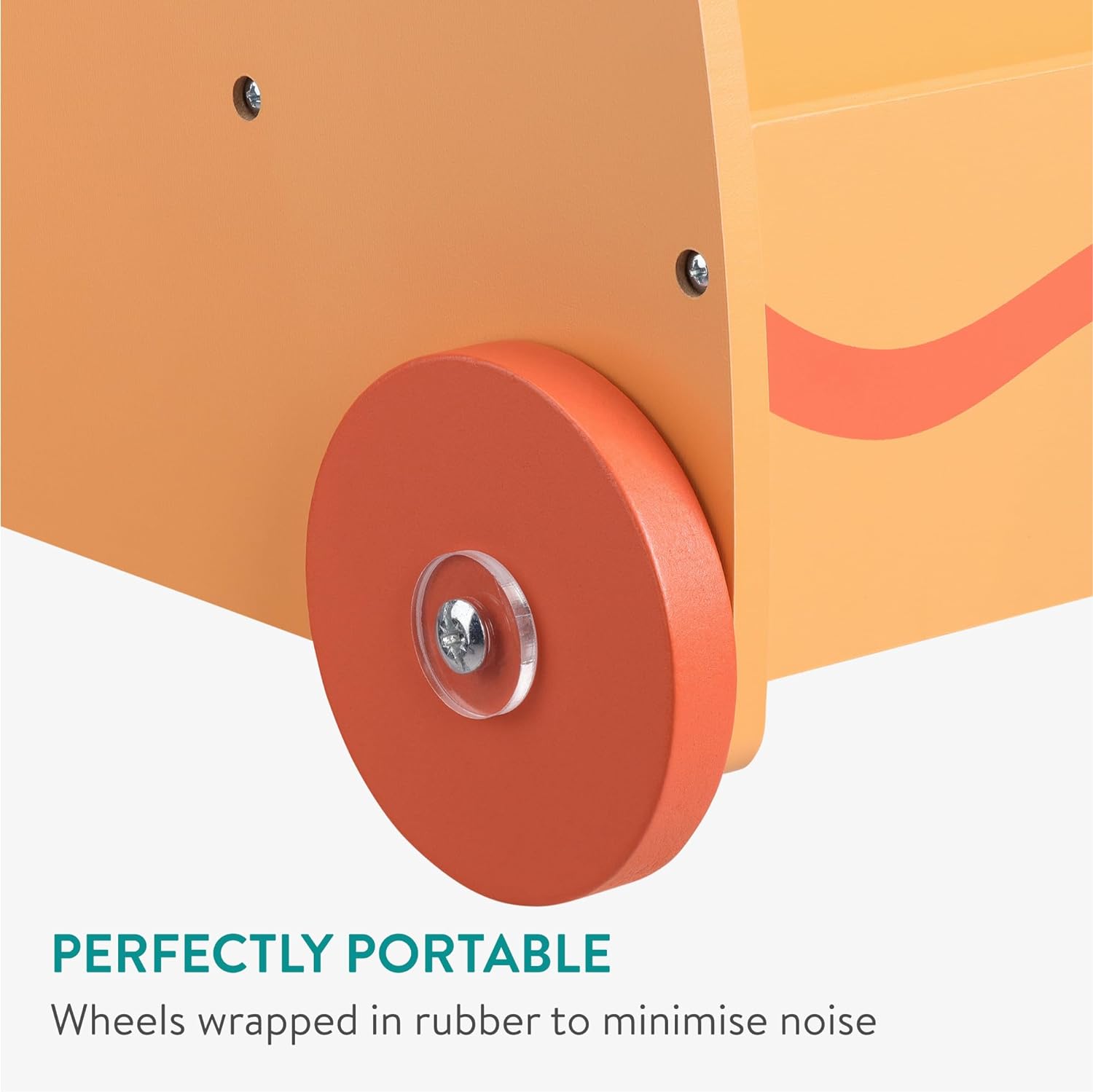 Navaris Παιδικό Κουτί Αποθήκευσης με 3 Διαμερίσματα και Ρόδες - Design Lion - Orange - 55858.03