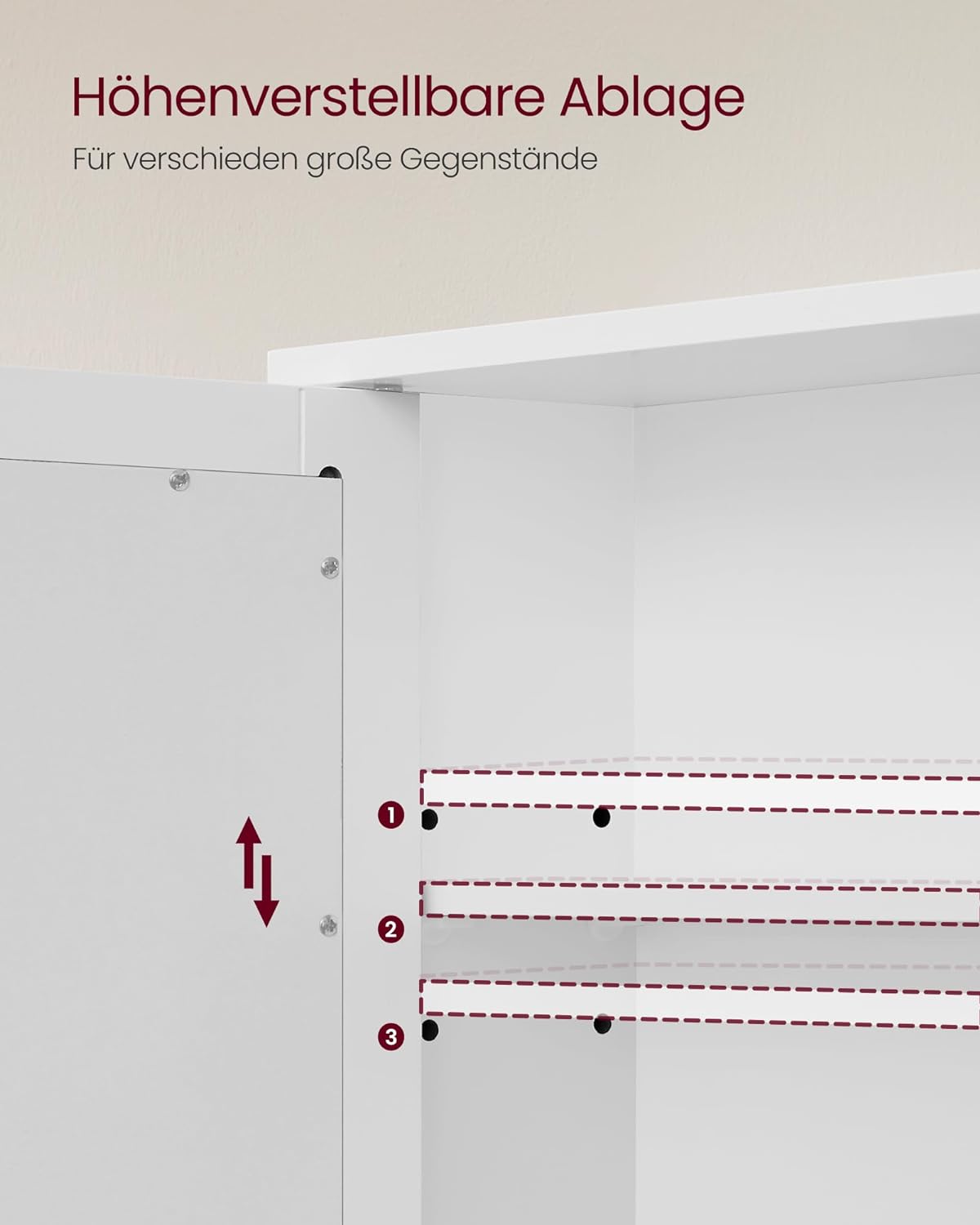 Vasagle Ντουλάπι Μπάνιου με Καθρέφτη και Ράφι - 56 x 58 x 13 cm - White - LHC002