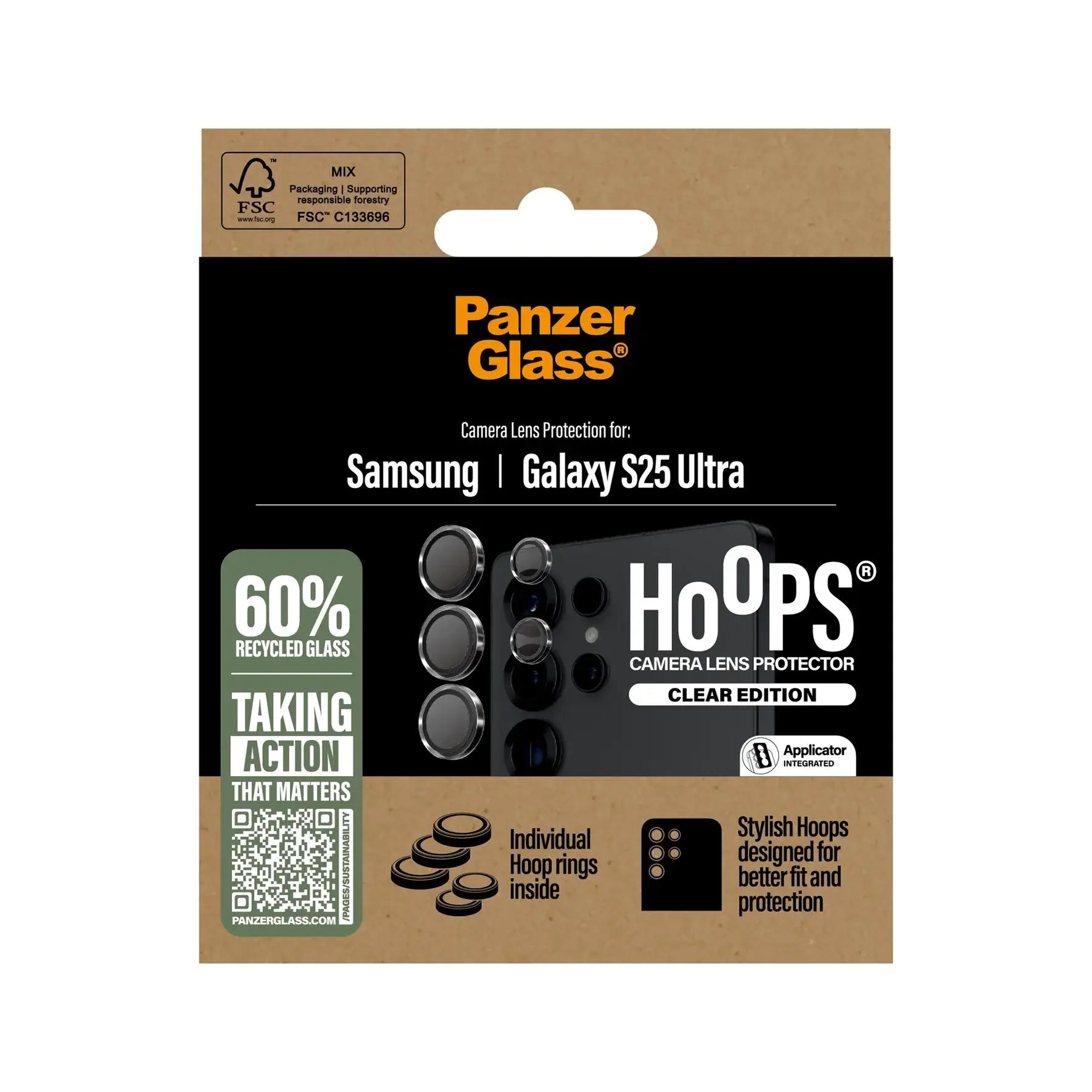 PanzerGlass Samsung Galaxy S25 Ultra Hoops Camera Lens Protector Αντιχαρακτικό Γυαλί για την Κάμερα - Διάφανο