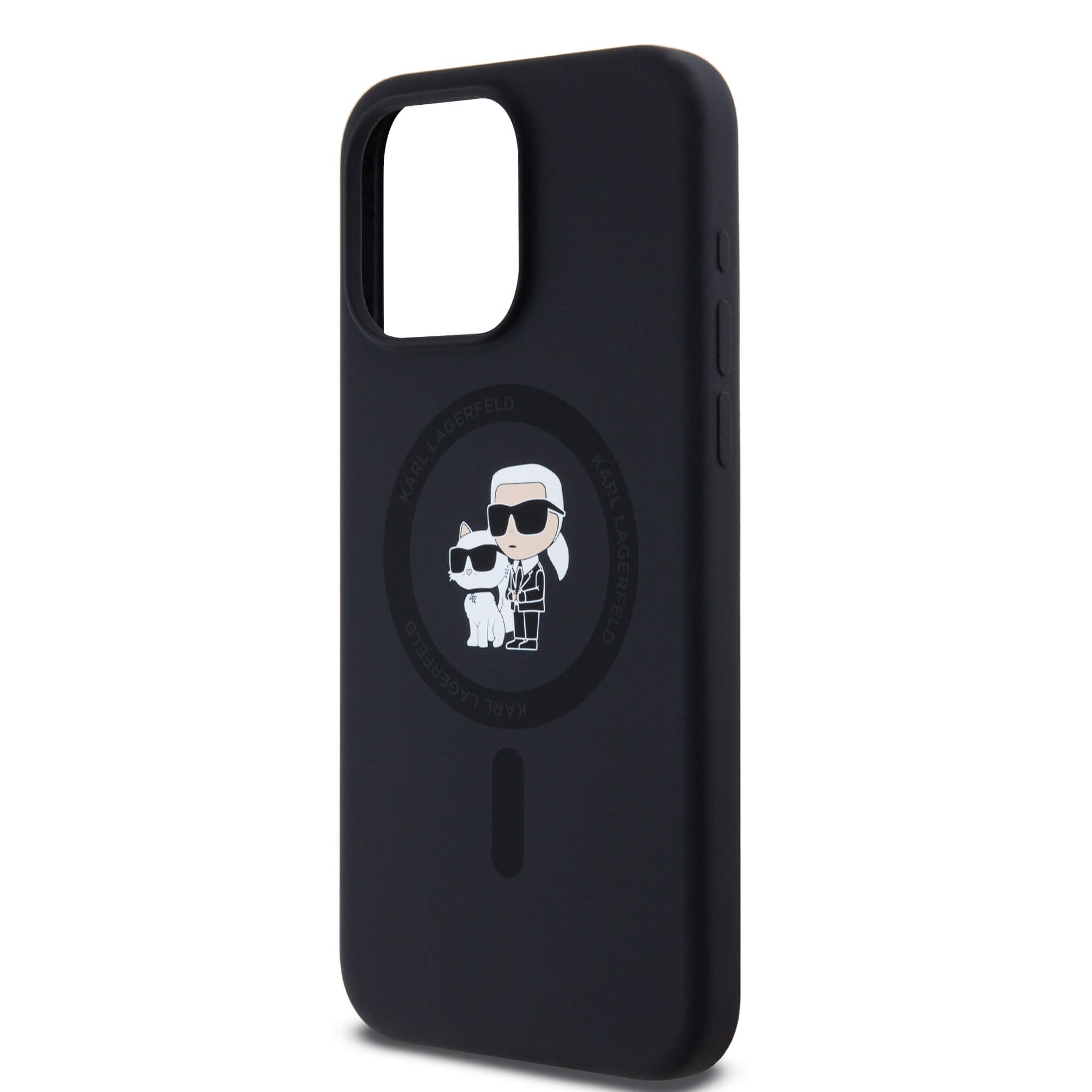 Karl Lagerfeld iPhone 15 Pro Max - Silicone Karl and Choupette - Θήκη Σιλικόνης με MagSafe - Black - KLHMP15XSCMKCRHK