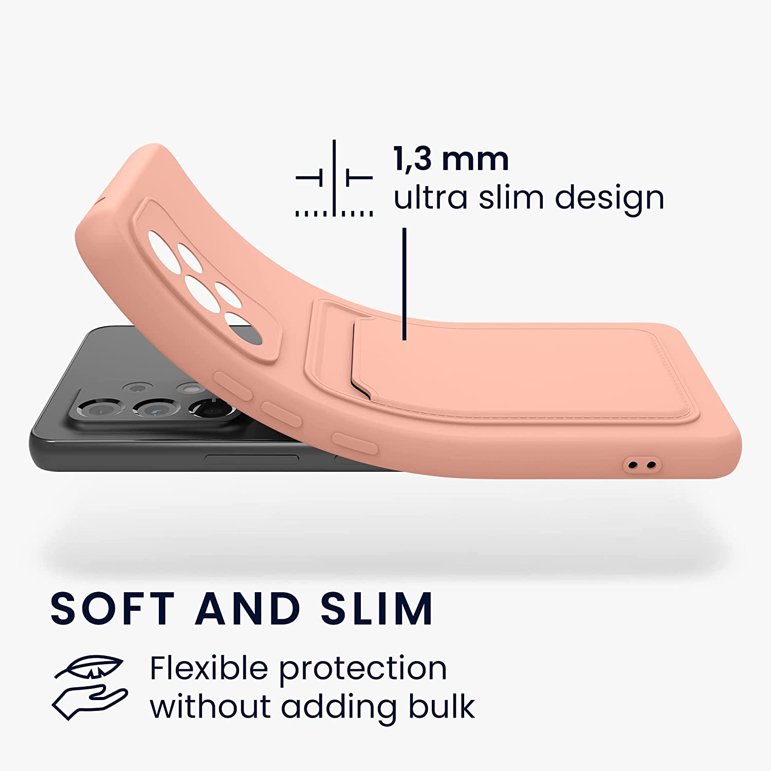 KW Samsung Galaxy A53 5G Θήκη Σιλικόνης TPU με Υποδοχή για Κάρτα - Grapefruit Pink - 58146.199