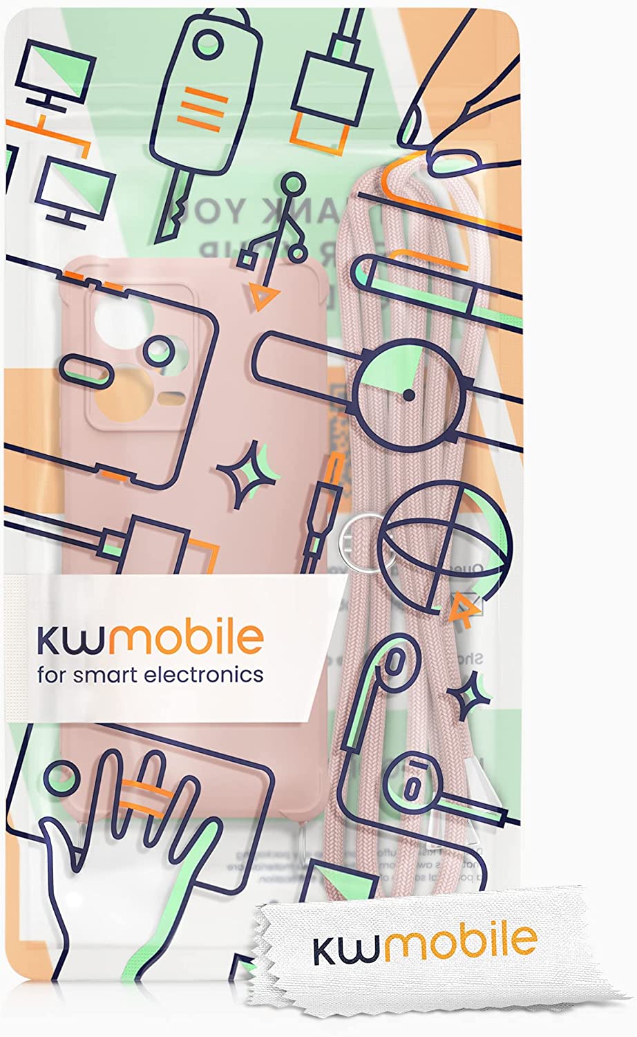 KW Xiaomi Redmi Note 12 Pro+ Θήκη Σιλικόνης TPU με Λουράκι - Mother Of Pearl - 60720.154