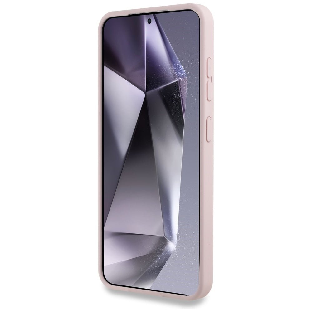 Karl Lagerfeld Samsung Galaxy S25 - Silicone Double Heads and Circle - Σκληρή Θήκη Σιλικόνης με MagSafe - Pink - KLHMS25SSKCHTCP