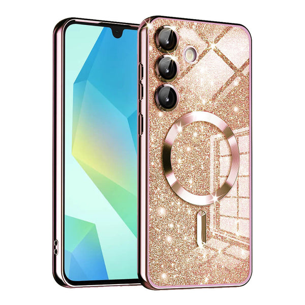 Techsuit Samsung Galaxy A16 4G / A16 5G - Luxury Glitter MagSafe - Θήκη Σιλικόνης - Rose Gold
