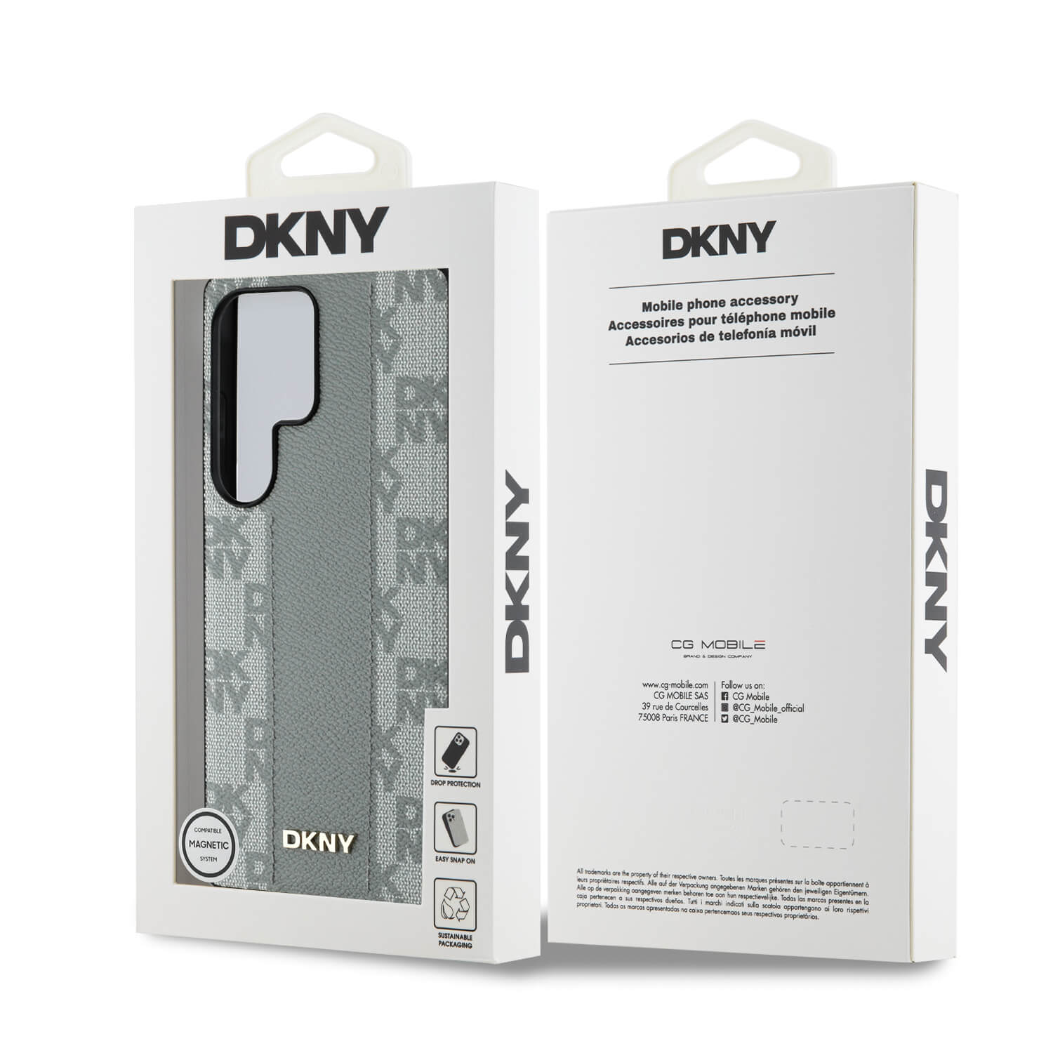 DKNY Samsung Galaxy S25 Ultra - Leather Checkered Pattern MagSafe Σκληρή Θήκη με Επένδυση Συνθετικού Δέρματος - Taupe