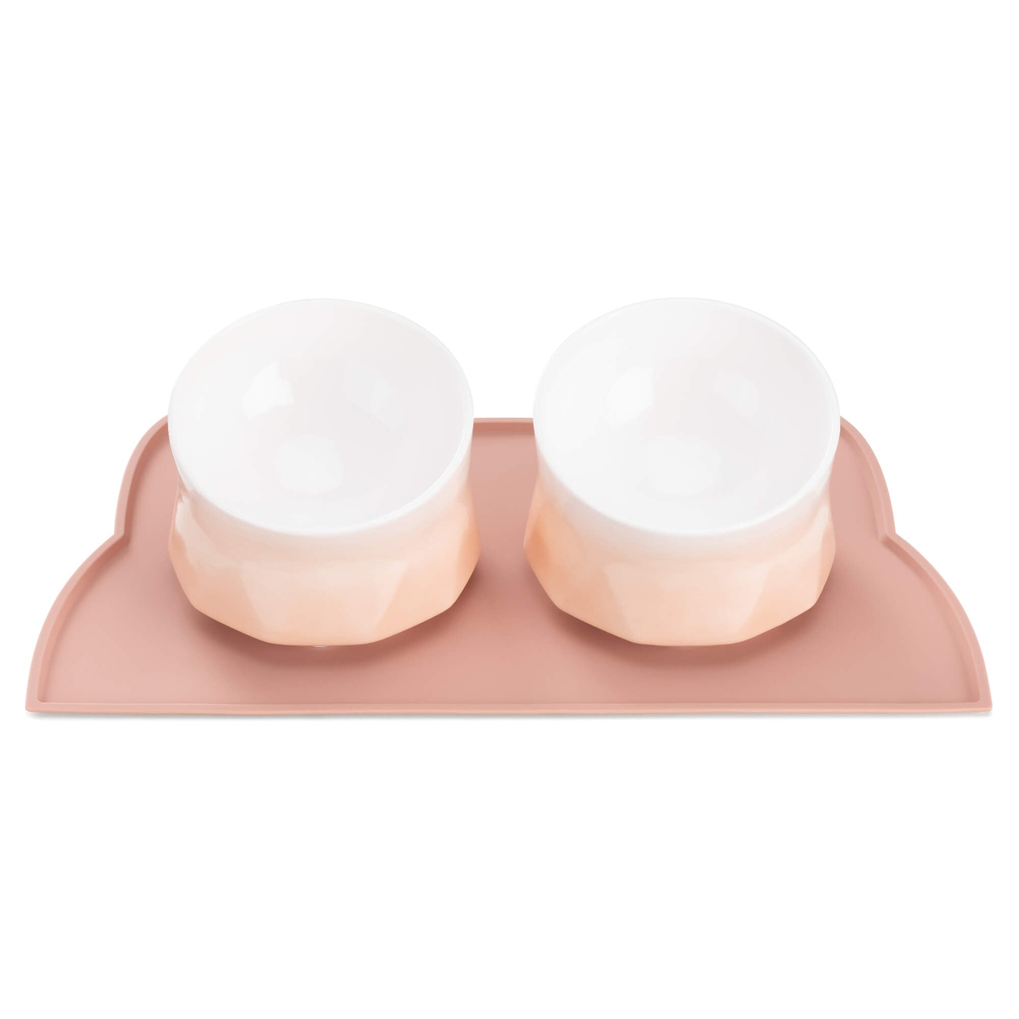 Navaris Σετ με 2 Μπολ Φαγητού και Νερού με Βάση Σιλικόνης για Κατοικίδια - 250 ml - Light Pink - 53300.60