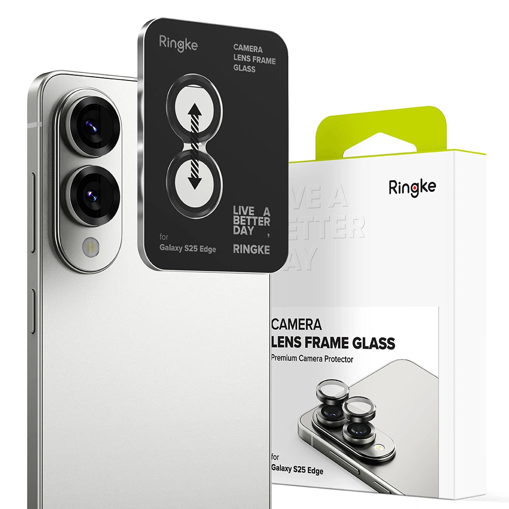 Ringke Samsung Galaxy S25 Edge - Lens Frame Glass Αντιχαρακτικό Γυαλί για την Κάμερα - Black