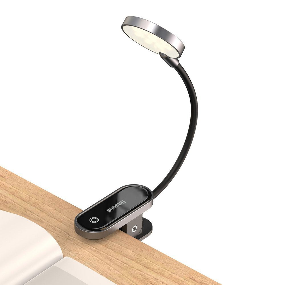 Baseus Comfort Reading Mini Clip Lamp - Επαναφορτιζόμενο Επιτραπέζιο Φωτιστικό LED με Clip Στήριξης - Grey - DGRAD-0G