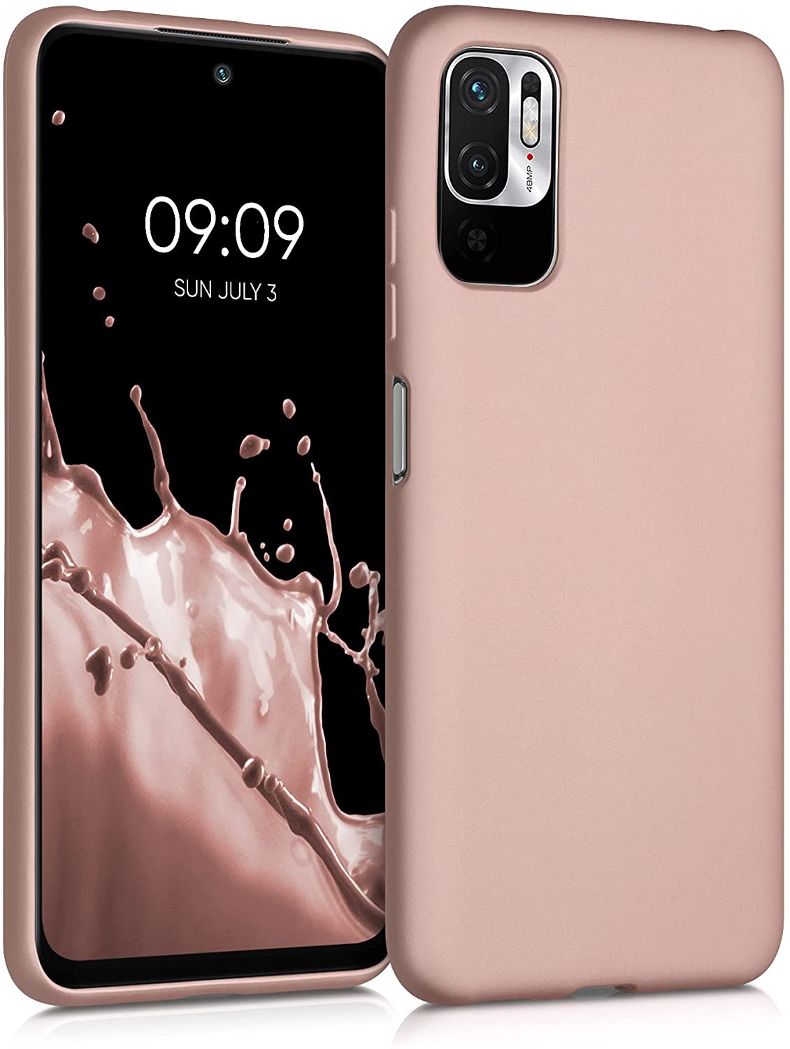 KW Xiaomi Redmi Note 10 5G / Poco M3 Pro 5G Θήκη Σιλικόνης TPU - Metallic Rose Gold - 54949.31